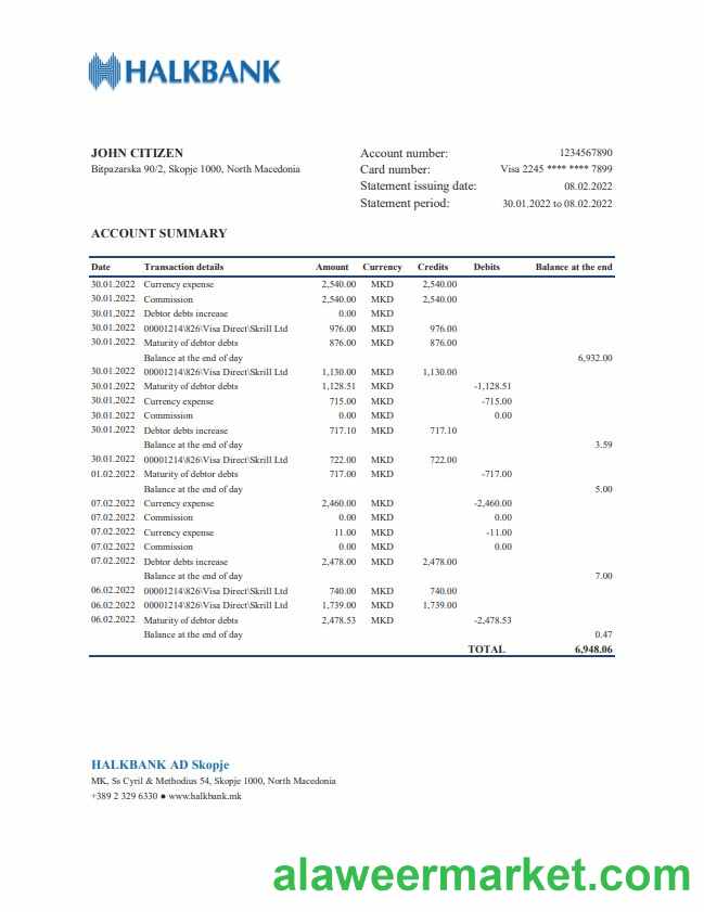Macedonia Halkbank ban statement xls